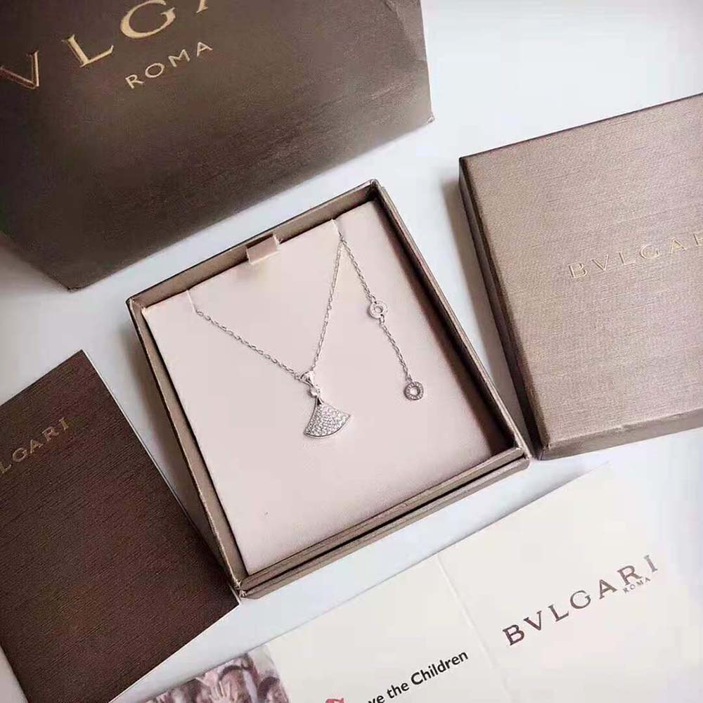 Bulgari Divas Dream Necklace in White Gold with Diamonds-Silver (4)