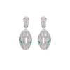 Bulgari Serpenti Earrings in White Gold with Emeralds-Silver