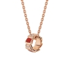Bulgari Serpenti Viper Necklace in Rose Gold with Carnelian-Red
