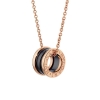 Bulgari Unisex B.zero1 Necklace in Rose Gold and Ceramic-Black