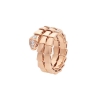 Bulgari Unisex Serpenti Viper Ring in Rose Gold with Diamonds