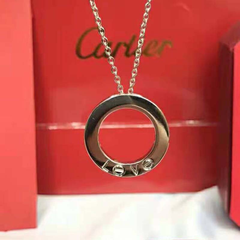 Cartier Love Necklace Diamond-paved in White Gold-Silver (5)