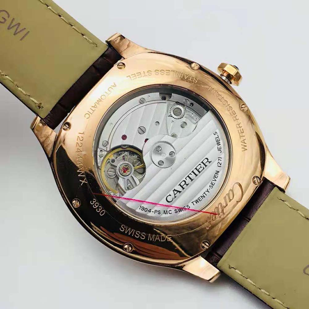 Cartier Men Drive De Cartier Watch Large Model Automatic Movement in Pink Gold-Silver (7)