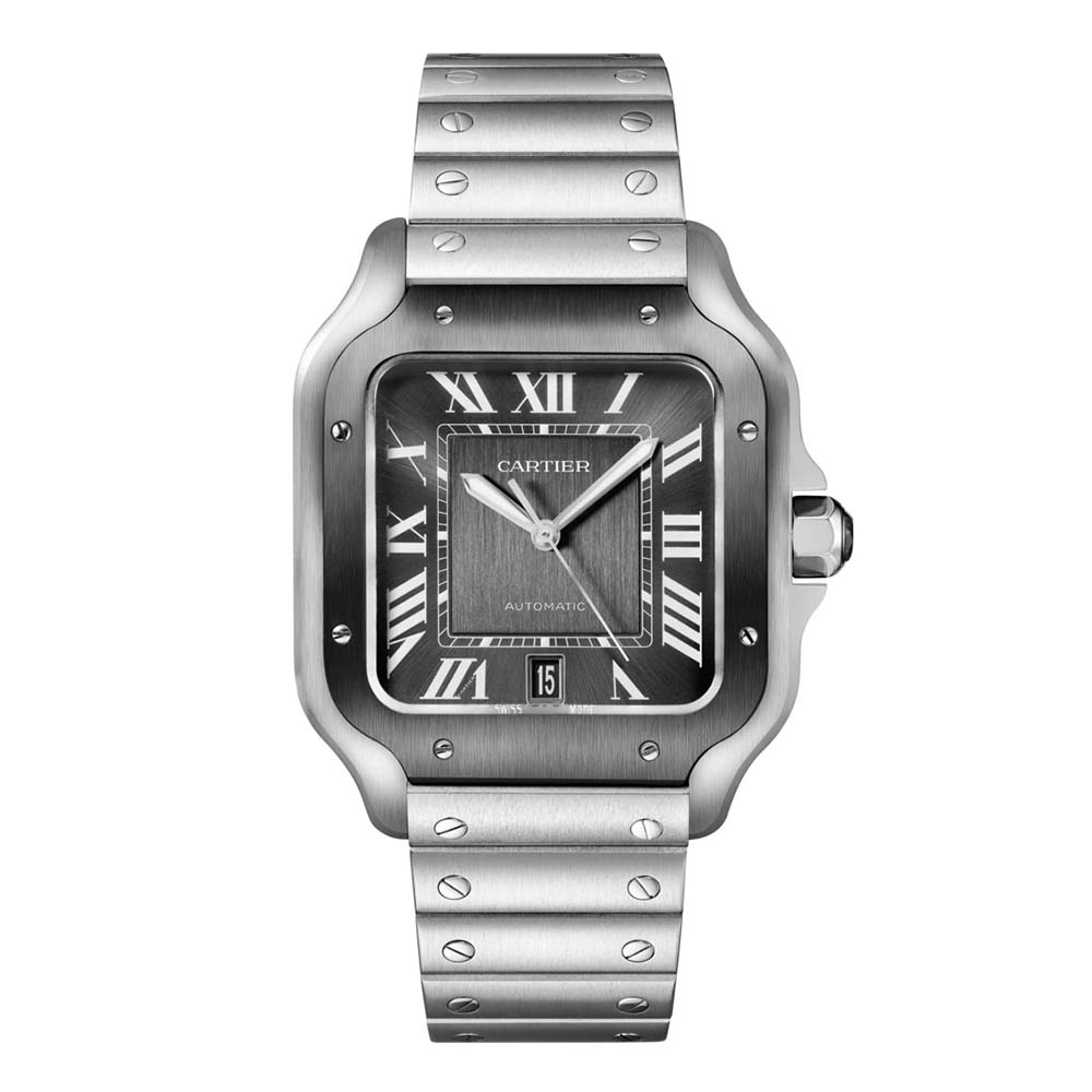 Cartier Men Santos De Cartier Watch Large Model Automatic Movement in Steel-Black (1)