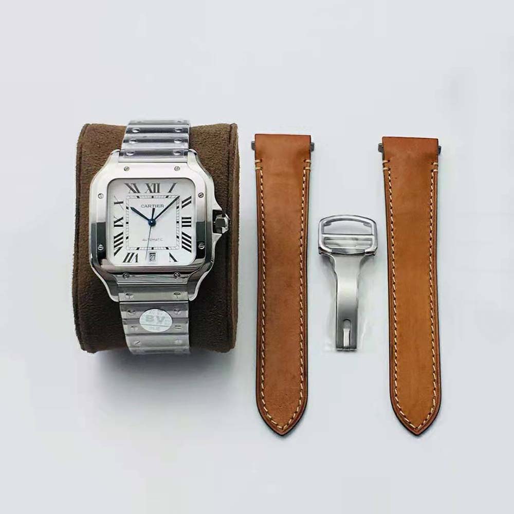 Cartier Men Santos De Cartier Watch Large Model in Steel-Silver (2)