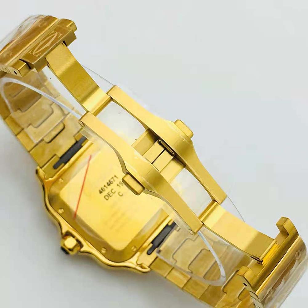 Cartier Men Santos De Cartier Watch Large Model in Yellow Gold (8)