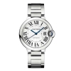 Cartier Unisex Ballon Bleu De Cartier Watch 36mm Automatic Movement in Steel-Silver