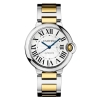 Cartier Unisex Ballon Bleu De Cartier Watch 36mm in Yellow Gold and Steel-Silver