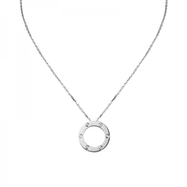 Collier Love unisexe Cartier 3 diamants en or blanc et argent