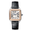 Cartier Unisex Santos-Dumont Watch Small Large Model in Pink Gold and Steel-Silver