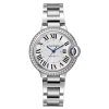 Cartier Women Ballon Bleu De Cartier Watch 33mm in Steel and Diamonds-Silver