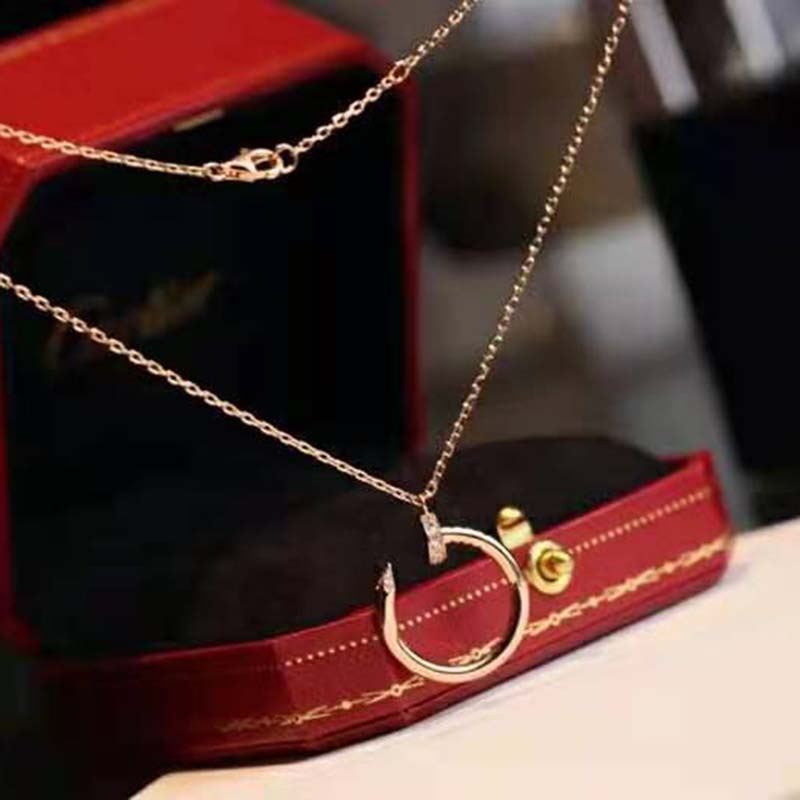 Cartier Women Juste Un Clou Necklace in Pink Gold with Diamonds (2)