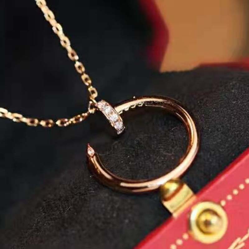Cartier Women Juste Un Clou Necklace in Pink Gold with Diamonds (6)