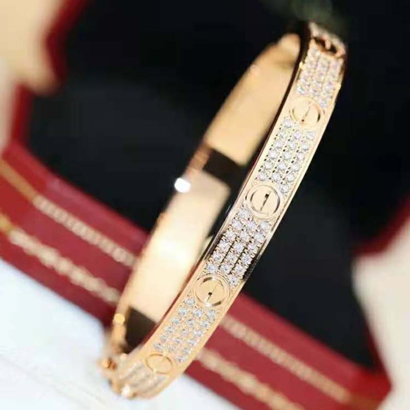 Cartier Women Love Bracelet in Pink Gold with Diamonds (2)