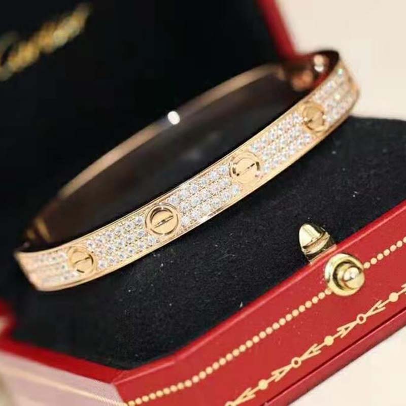 Cartier Women Love Bracelet in Pink Gold with Diamonds (3)