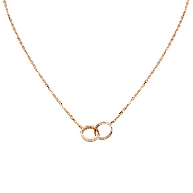 Cartier Women Love Necklace in Pink Gold with Diamonds (1)