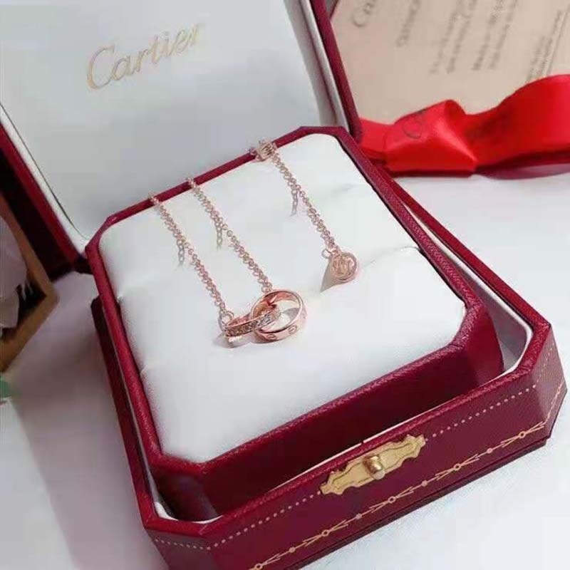 Cartier Women Love Necklace in Pink Gold with Diamonds (3)