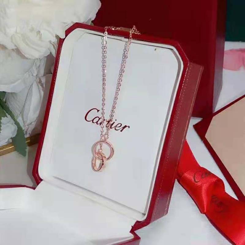 Cartier Women Love Necklace in Pink Gold with Diamonds (4)