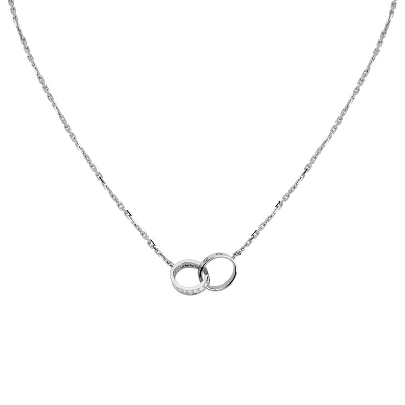 Cartier Women Love Necklace in White Gold with Diamonds-Silver (1)