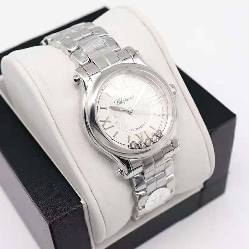 Chopard Women Happy Sport 30 mm Automatic in Stainless Steel and Diamonds-Silver (4)