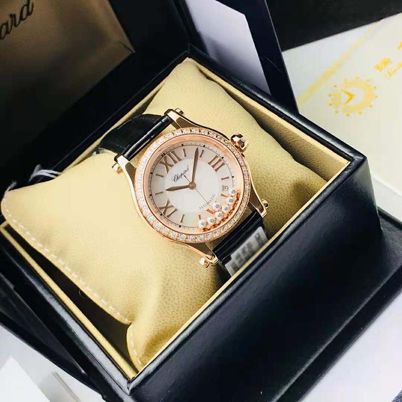 Chopard Women Happy Sport 36 mm Automatic in Rose Gold and Diamonds (2)