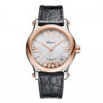 Chopard Women Happy Sport 36 mm Automatic in Rose Gold and Stainless Steel