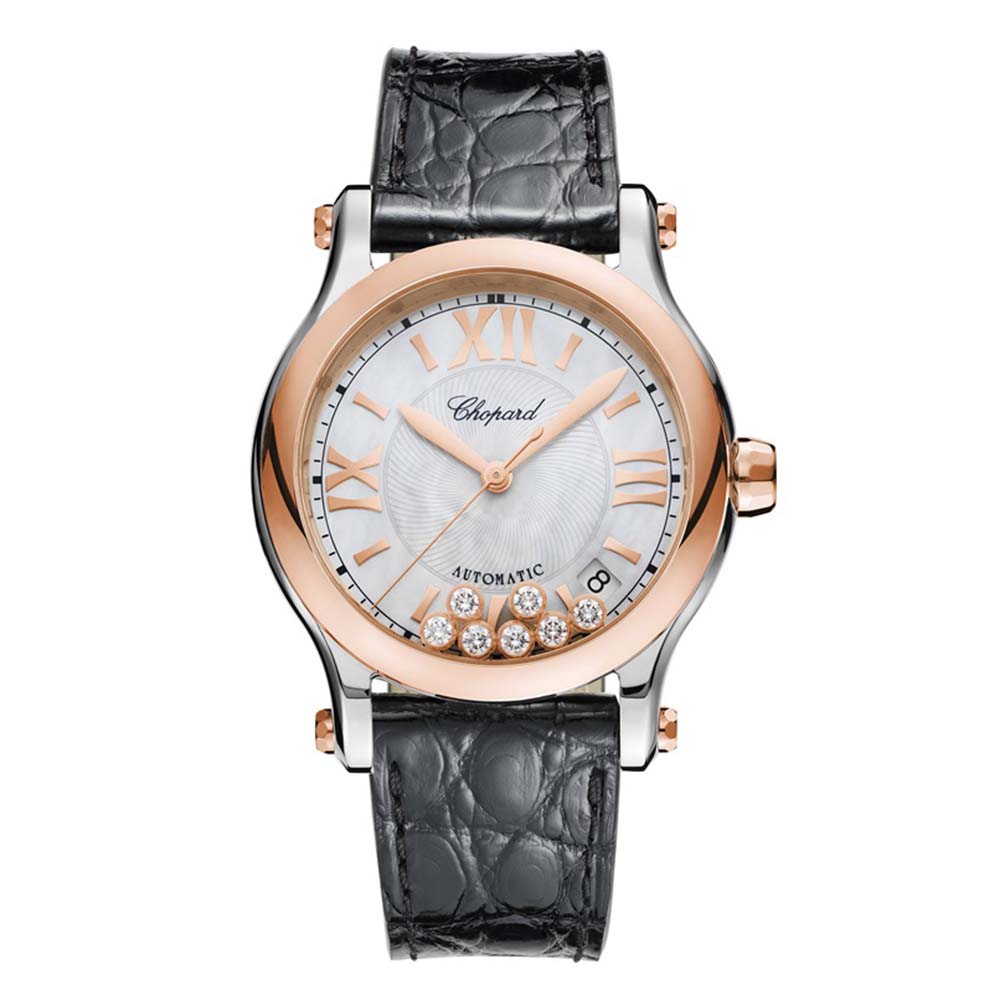 Chopard Women Happy Sport 36 mm Automatic in Rose Gold and Stainless Steel