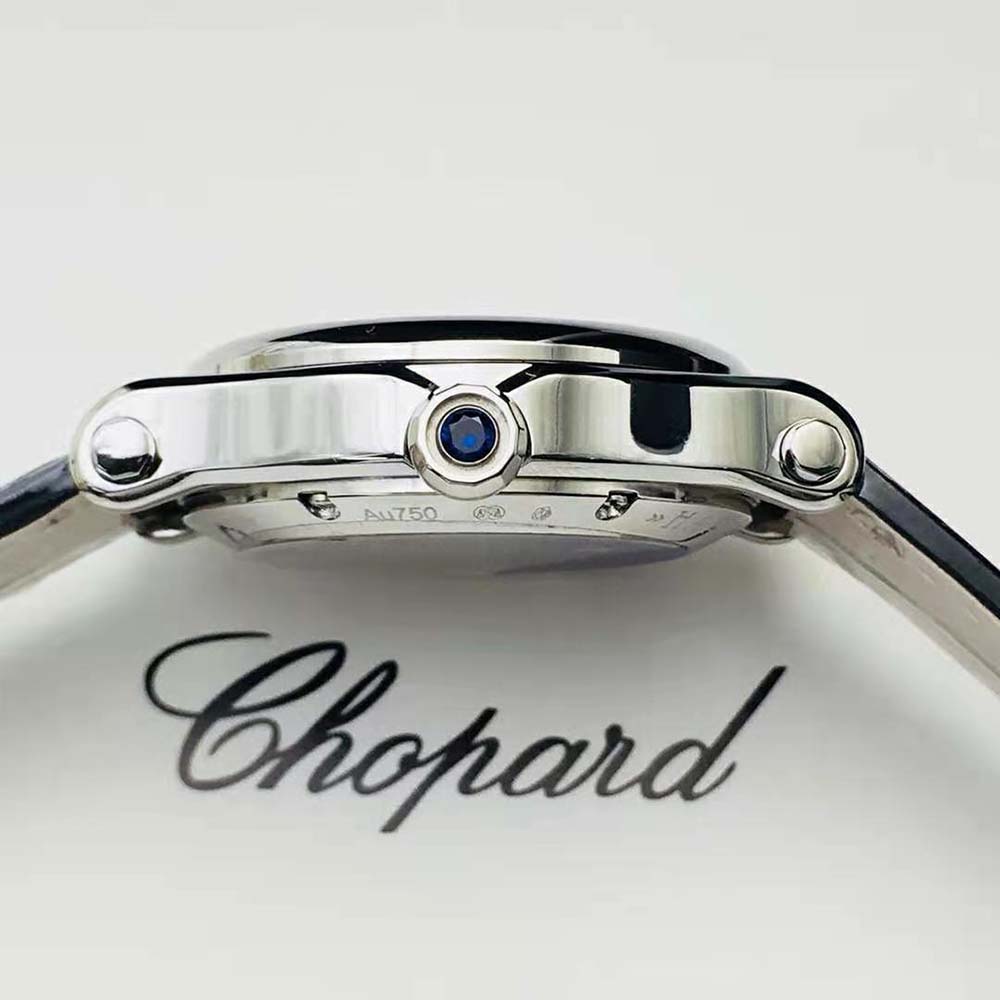 Chopard Women Happy Sport 36 mm Automatic in Stainless Steel and Diamonds-Navy (5)