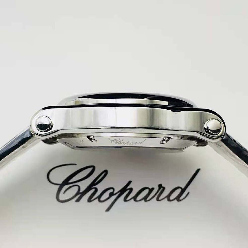 Chopard Women Happy Sport 36 mm Automatic in Stainless Steel and Diamonds-Navy (6)
