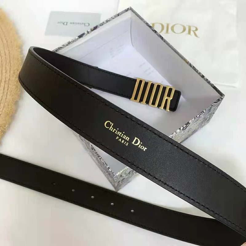Dior Women D-Fence Belt in Black Smooth Calfskin 30 MM (4)