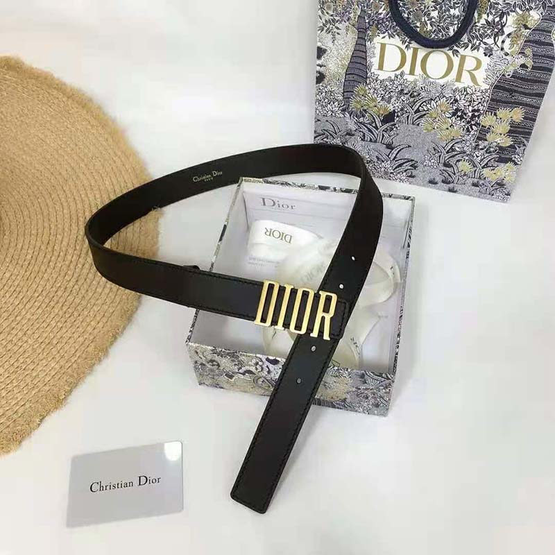 Dior Women D-Fence Belt in Black Smooth Calfskin 30 MM (5)