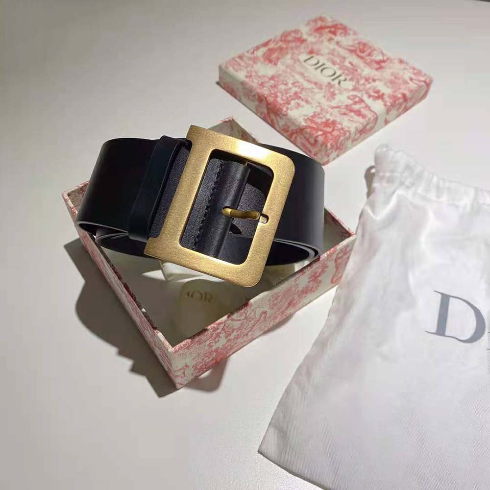 Dior Women Diorquake Belt in Black Smooth Calfskin 55 MM (2)