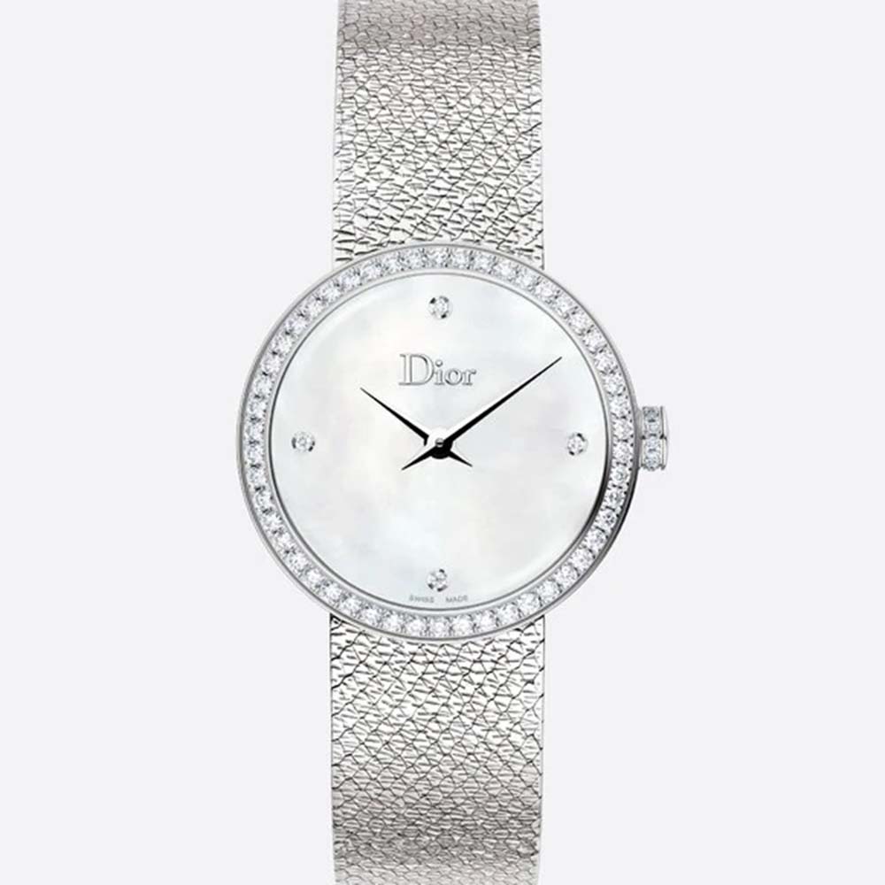 Dior Women La D De Dior Satine 25 mm Quartz Movement-White