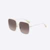 Dior Women Stellaire1 Brown Shaded Square Sunglasses-White