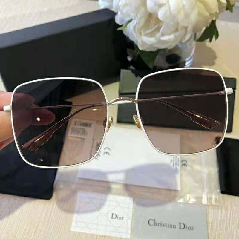 Dior Women Stellaire1 Brown Shaded Square Sunglasses-White (6)