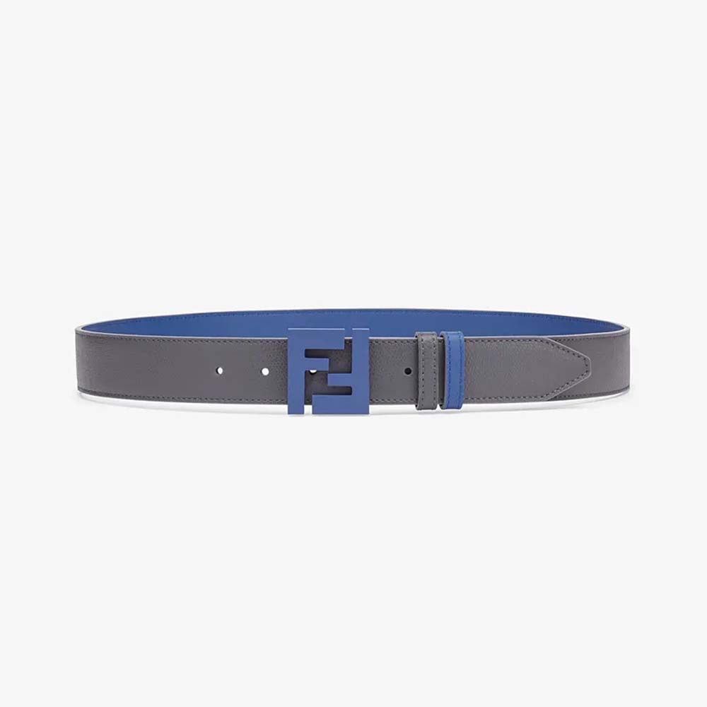 Fendi Men Belts Black Leather Belt-Blue (1)