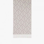 Fendi Women FF Scarf White Cashmere Scarf