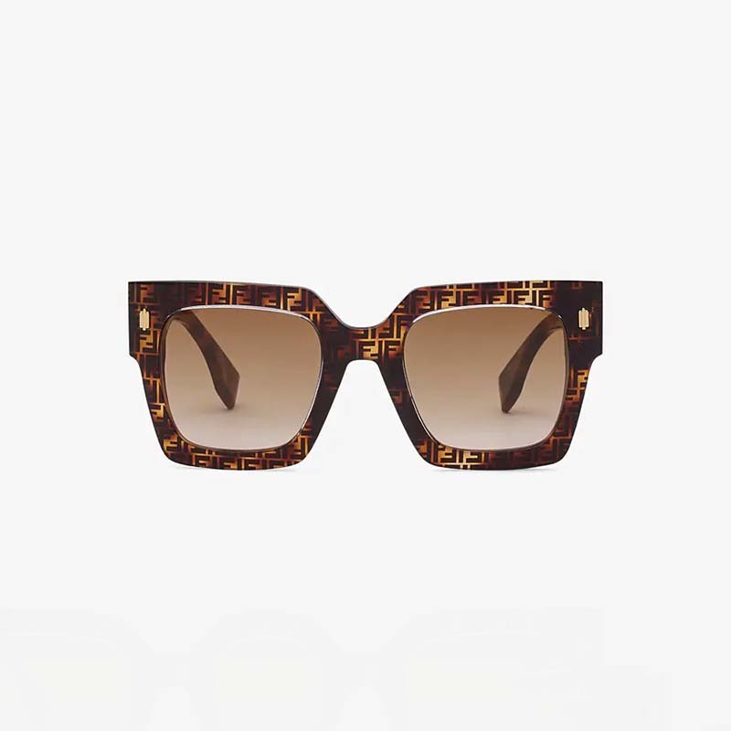 Fendi Women Roma FF Havana Acetate Sunglasses-Brown (1)