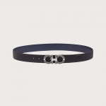 Ferragamo Men Reversible and Adjustable Gancini Belt-Black 3