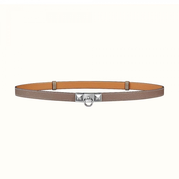 Hermes Women Rivale 18 Belt in Epsom Calfskin-Grey (1)