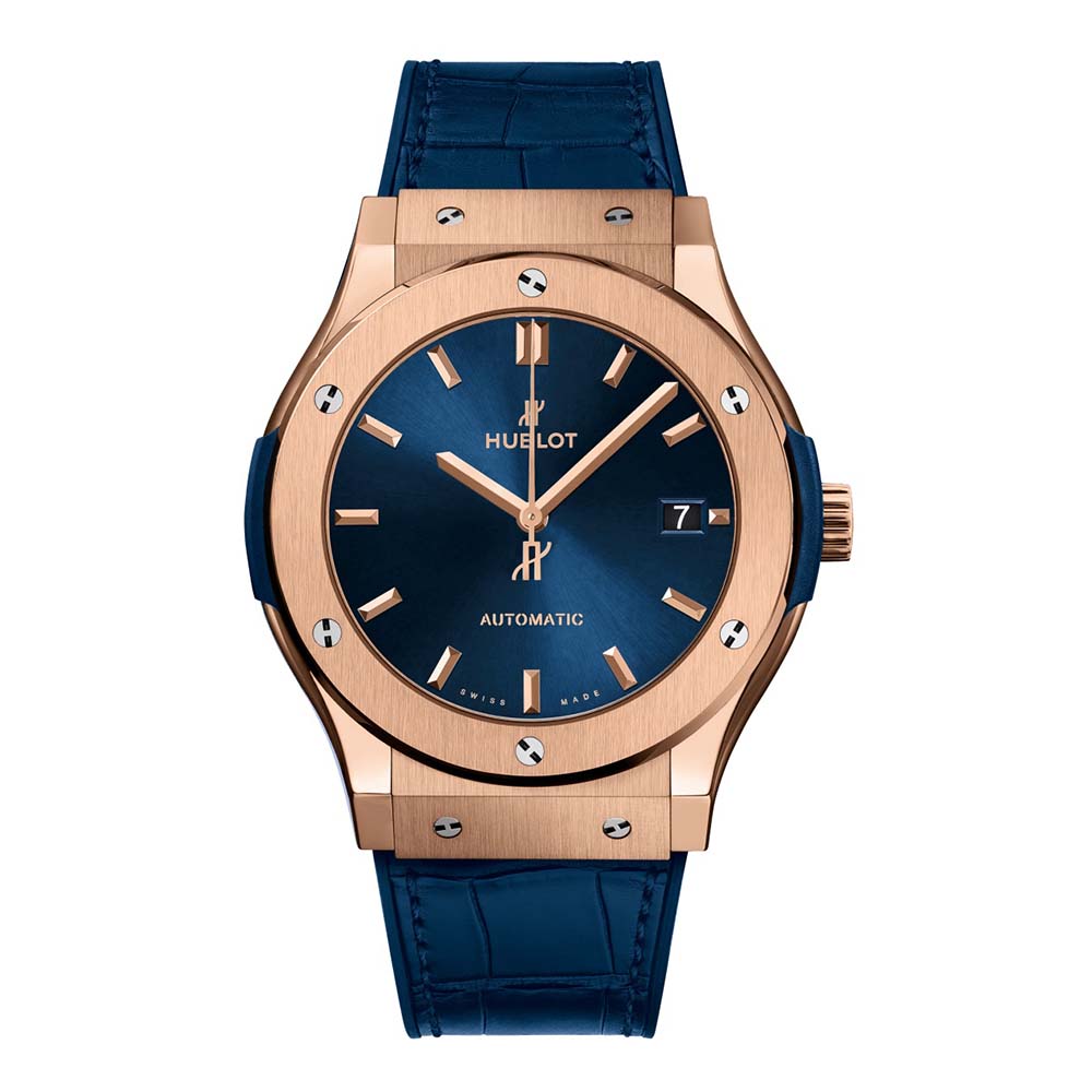 Hublot Men Classic Fusion King Gold Blue 45 mm