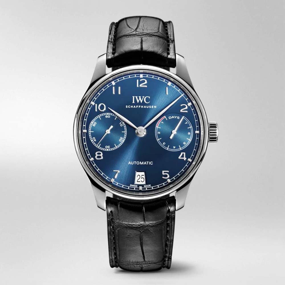IWC Men Portugieser Automatic 42.3 mm in Stainless Steel-Blue (1)