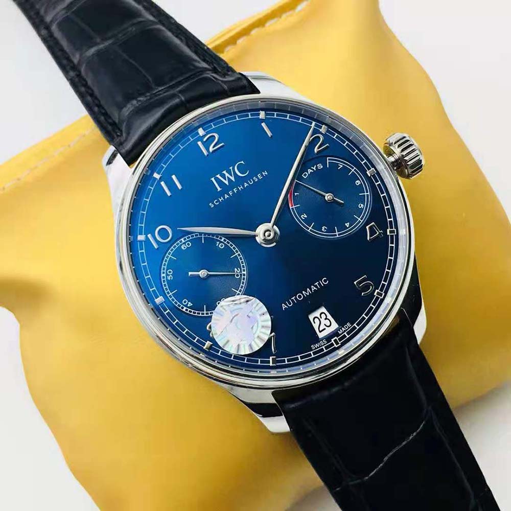 IWC Men Portugieser Automatic 42.3 mm in Stainless Steel-Blue (3)