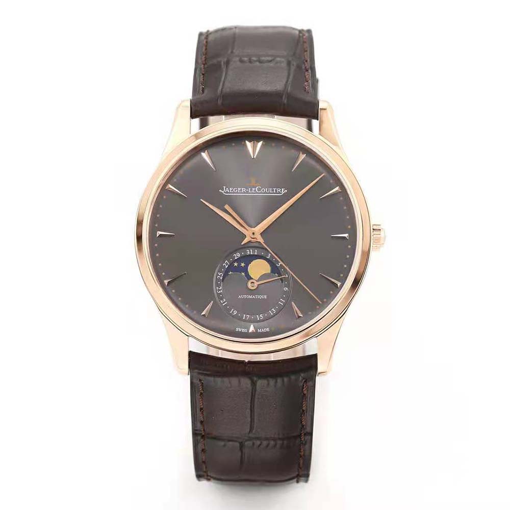 Jaeger-LeCoultre Men Master Ultra Thin Moon 39 mm in Pink Gold-Grey (2)