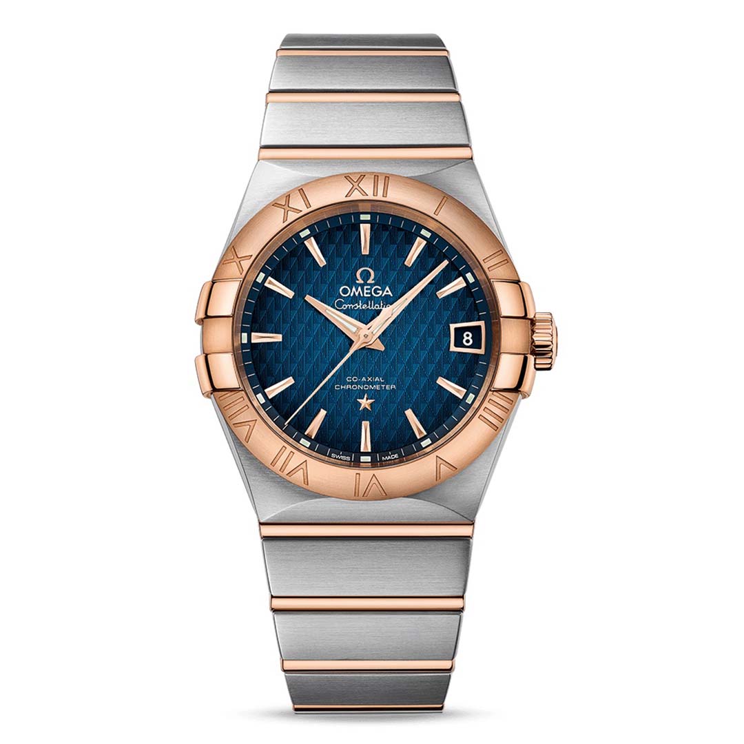 Omega Men Constellation Co‑Axial Chronometer 38 mm in Steel and Red Gold-Blue