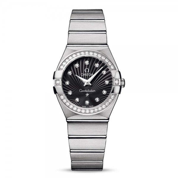Omega Women Constellation Quartz 27 mm in Steel-Black (1)