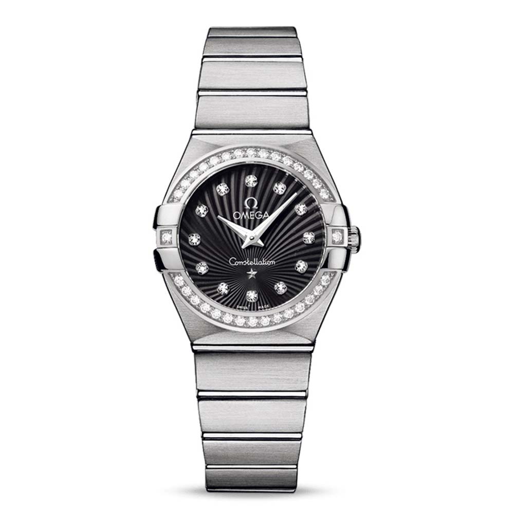 Omega Women Constellation Quartz 27 mm in Steel-Black