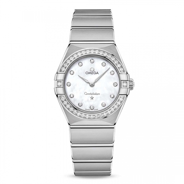 Omega Women Constellation Quartz 28 mm in Steel-White