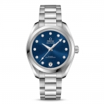 Omega Women Seamaster Aqua Terra 150M Co‑Axial Master Chronometer 34 mm in Steel-Blue 2