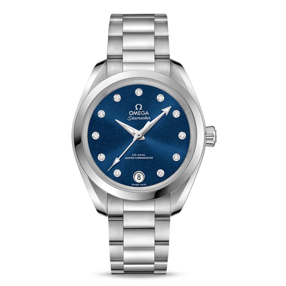 Omega Women Seamaster Aqua Terra 150M Co‑Axial Master Chronometer 34 mm in Steel-Blue 2